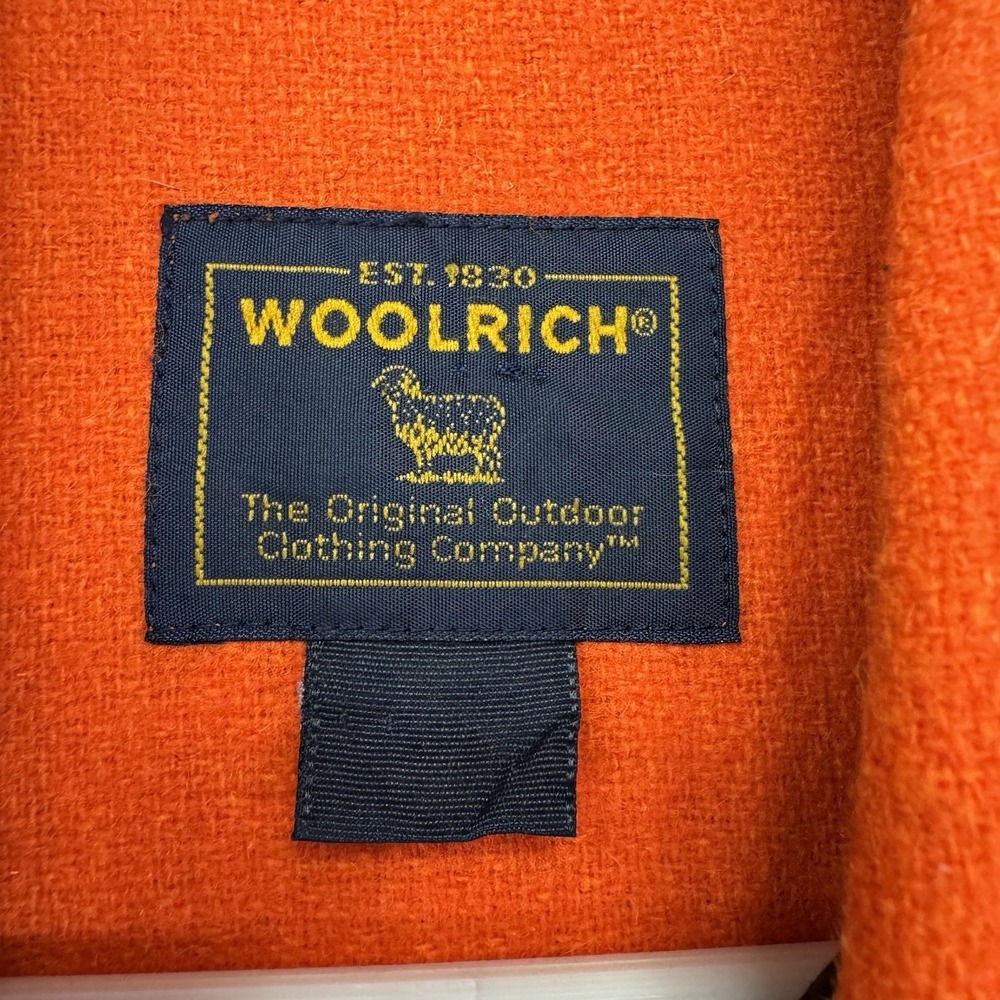 Vintage Woolrich Shirt Jacket Men's 2XL XXL Blaze Orange Button Up Hunting Wool - Picture 6 of 10